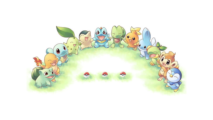 Ilustração de Pokemon, Pokémon, Bulbasaur, Squirtle, jogos de vídeo, HD papel de parede