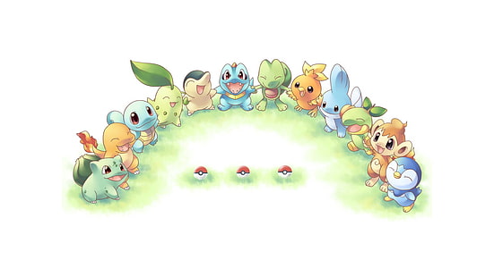 Pokemon illustration, Pokémon, Bulbasaur, Squirtle, video games, HD wallpaper HD wallpaper
