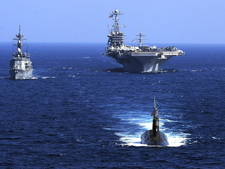 buque de guerra, portaaviones, militar, mar, barco, Fondo de pantalla HD