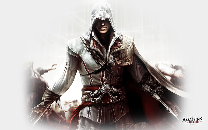 Assassins Creed Ezio Auditore, Assassins Creed 2, Desmond Meilen, Arm, Völker, Schatten, HD-Hintergrundbild