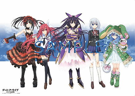 Anime, Date A Live, Kotori Itsuka, Kurumi Tokisaki, Origami Tobiichi, Tohka Yatogami, Yoshino (Date A Live), Fondo de pantalla HD HD wallpaper