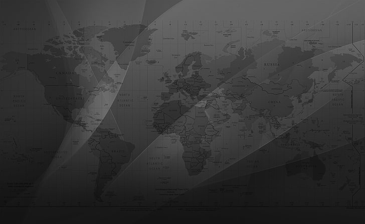 Карта на света, карта на сивия свят, Aero, Creative, World, HD тапет