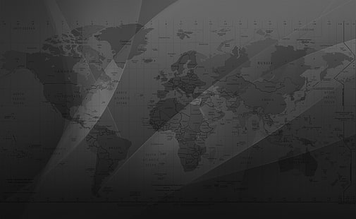 Carte du monde, carte du monde grise, Aero, Creative, World, Fond d'écran HD HD wallpaper
