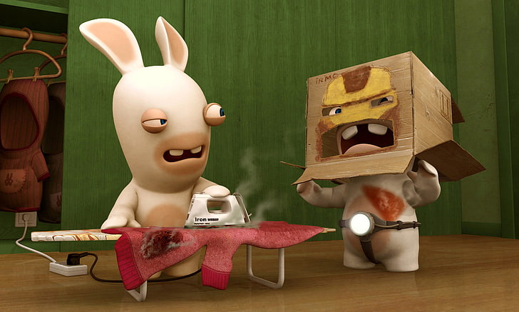 خلفية 3D Rabbit HD ، أرنب ، الرجل الحديدي ، Rabbids ، الحديد ، الهتاف الأرانب، خلفية HD