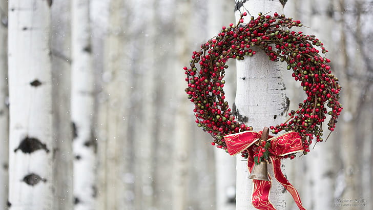 Christmas Wreath, Holidays, HD wallpaper