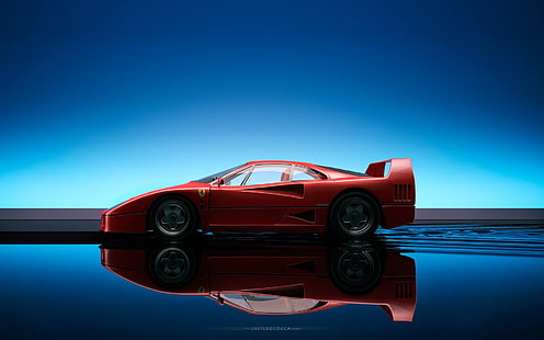 Ferrari F40, auto, autos rojos, Ferrari, Fondo de pantalla HD HD wallpaper