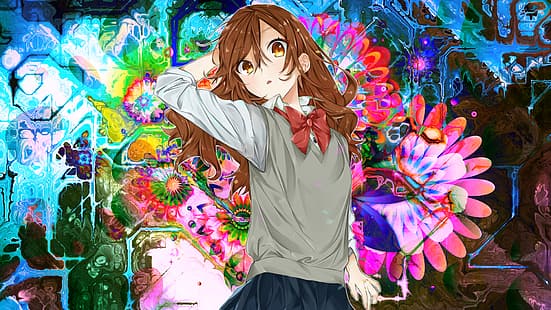 meninas de anime, codificação criativa, Hori Kyouko, Horimiya, HD papel de parede HD wallpaper