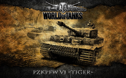 World of Tanks, tanque pesado, tanque de tigre alemán, mundo, tanques, tanque pesado, alemán, tigre, Fondo de pantalla HD HD wallpaper