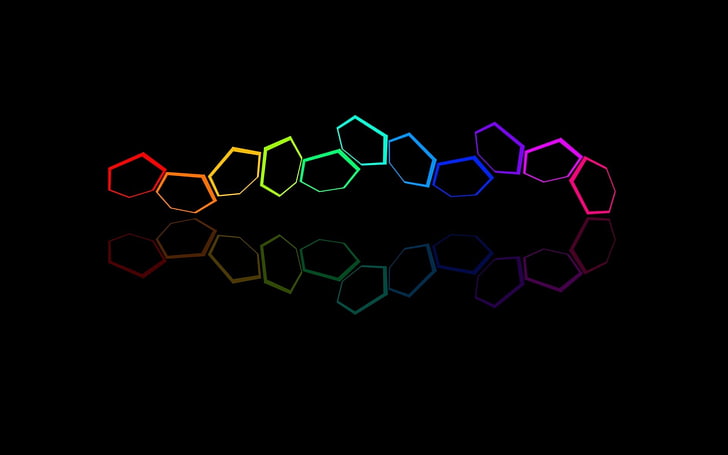 разноцветные абстрактные обои, шестиугольники, разноцветные, яркие, HD обои