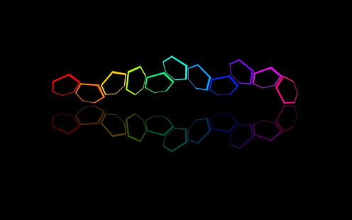 multicolored abstract wallpaper, hexagons, colorful, bright, HD wallpaper HD wallpaper