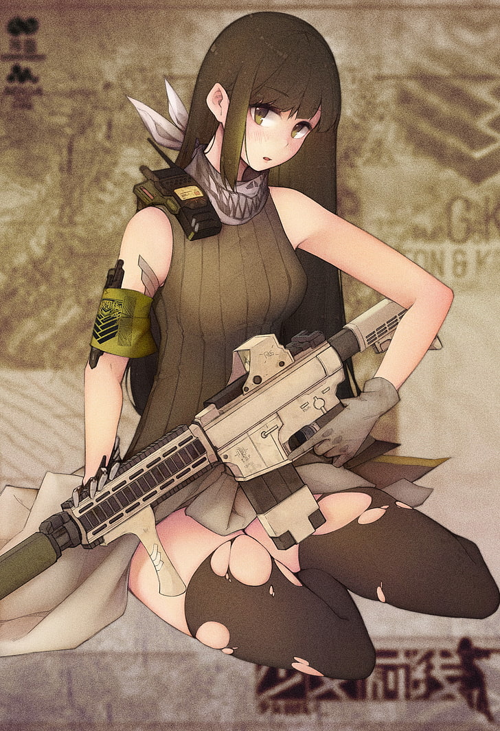 anime, Girls Frontline, gun, Girls_Frontline, girls with guns, m4a1 (girls frontline), HD wallpaper