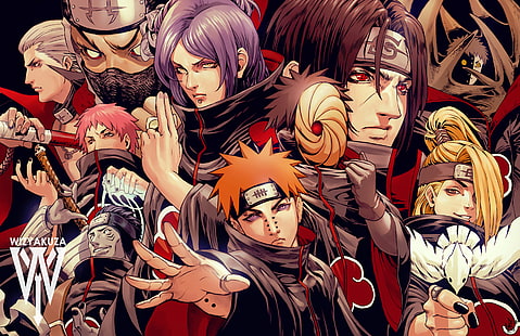 ภาพประกอบ Naruto Akatsuki, Anime, Naruto, Akatsuki (Naruto), Deidara (Naruto), Hidan (Naruto), Itachi Uchiha, Kakuzu (Naruto), Kisame Hoshigaki, Konan (Naruto), Obito Uchiha, Pain (Naruto), Sasori (Naruto ), เซ็ตสึ (นารูโตะ), วอลล์เปเปอร์ HD HD wallpaper