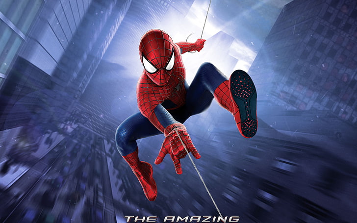 Spider-Man poster, city, web, the amazing spider-man, high voltage, the amazing spider man 2, HD wallpaper
