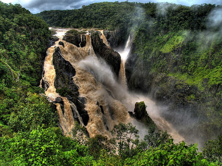Wasserfall-Dschungel-Wald HD, Natur, Wald, Wasserfall, Dschungel, HD-Hintergrundbild
