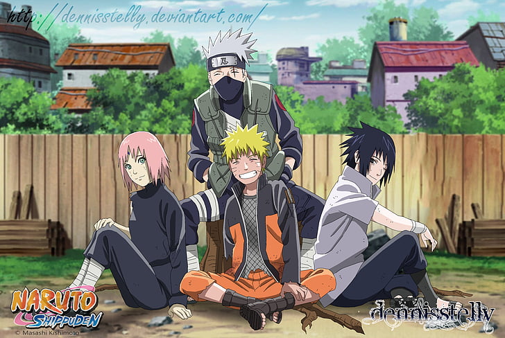 Anime, Naruto, Kakashi Hatake, Naruto Uzumaki, Sakura Haruno, Sasuke Uchiha, Fond d'écran HD