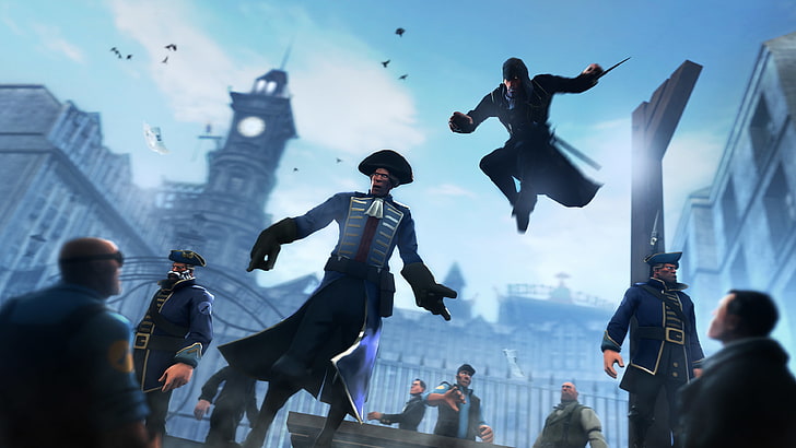 Affiche du jeu Assassin's Creed, Team Fortress 2, espion, fan art, Team Fortress 2: Unity, Fond d'écran HD