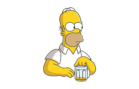 Homer Simpson, los simpsons, cerveza, mira, posa, Homero, Homero, Fondo de pantalla HD HD wallpaper