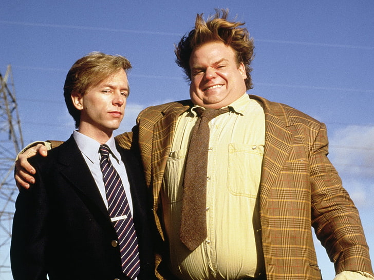 men's white and blue formal suit, tommy boy, chris farley, tommy, richard, david spade, HD wallpaper