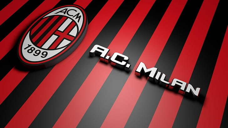 AC Milan, soccer clubs, logo, sports club, HD wallpaper