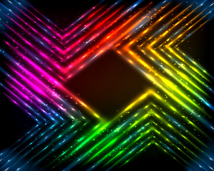 multicolored illustration, lights, vector, colors, abstract, rainbow, background, HD wallpaper