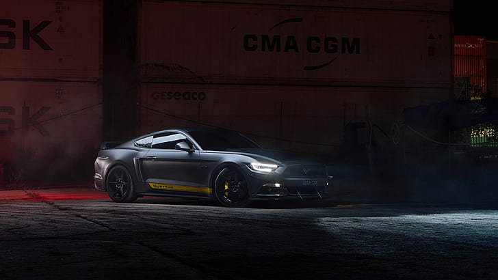 lights, Ford, Supercharged, Mustang GT, 700hp, 2019, by Dennis Ardel, HD wallpaper