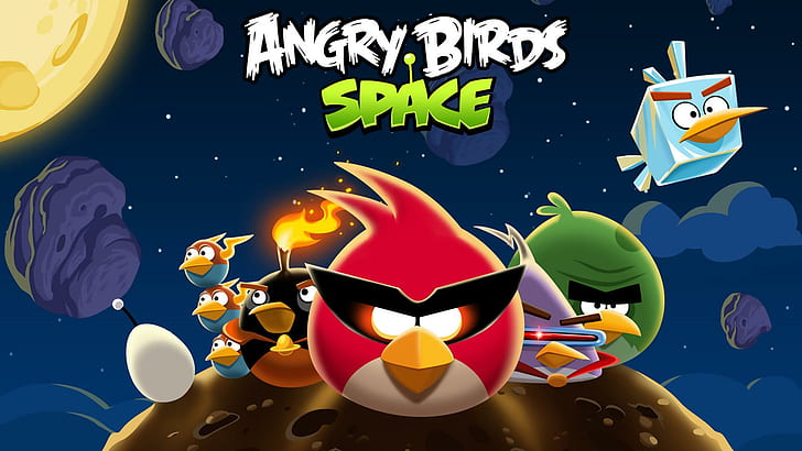 Angry Birds Space Game, kosmos, gra, ptaki, zły, gry, Tapety HD