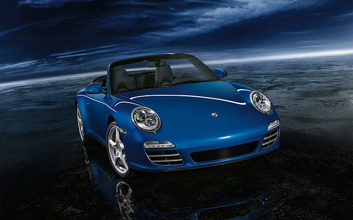 Porsche 911 Carrera 4S Cabriolet, blå cabriolet, cabriolet, porsche, carrera, bilar, HD tapet