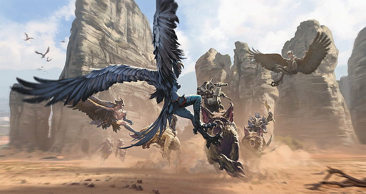 Warrior Fantasy Art Harpyien, HD-Hintergrundbild