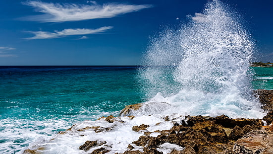 Sea Coast Sea Stones Waves Costa Rica Mexico Skrivbordsunderlägg Hd 1920 × 1080, HD tapet HD wallpaper