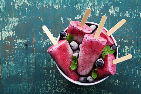 blueberries, Dessert, food, fruit, Popsicle, HD wallpaper HD wallpaper