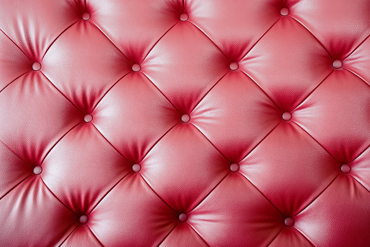 quilted leather, texture, leather, pink, upholstery, HD wallpaper