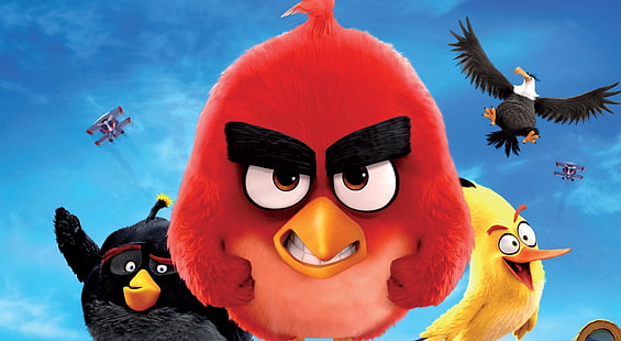 2016 Angry Birds Movie, tapety Angry Birds, Kreskówki, Inne, filmy, zły, ptaki, Tapety HD HD wallpaper