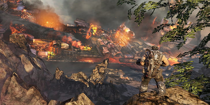 Gears of War 3, Xbox 360, videospel, Gears of War, HD tapet