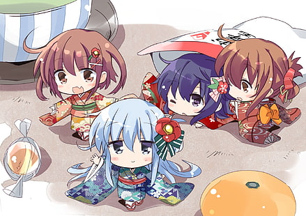 Anime, Coleção Kantai, Akatsuki (KanColle), Hibiki (Kancolle), Ikazuchi (Kancolle), Inazuma (Kancolle), HD papel de parede HD wallpaper