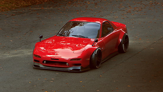 czerwony samochód, mazda rx7, mazda, samochód sportowy, Tapety HD HD wallpaper