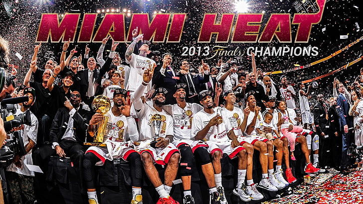 NBAマイアミヒート2013ファイナルチャンピオン、NBA、バスケットボール、マイアミヒート、マイアミ、スポーツ、 HDデスクトップの壁紙