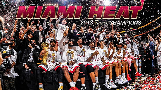 НБА Маями Хийт 2013 Финални шампиони, НБА, баскетбол, Маями Хийт, Маями, спорт, HD тапет HD wallpaper
