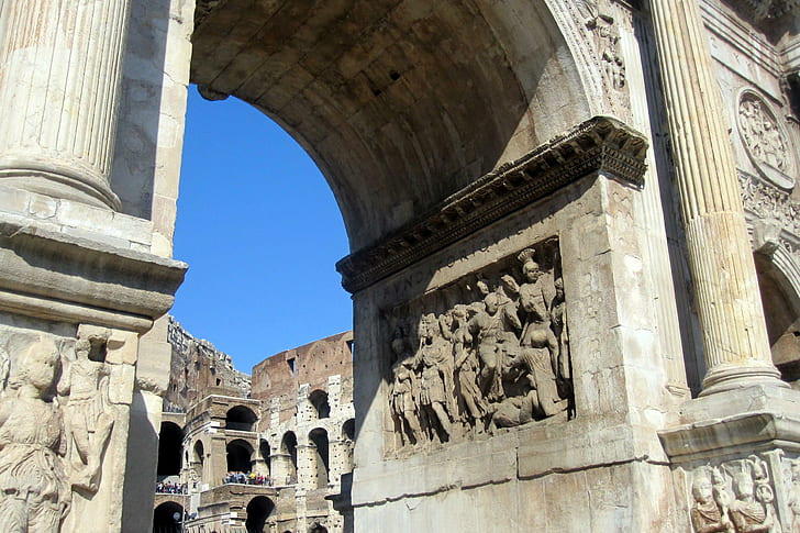 コンスタンティヌスのArch旋門、建築、記念碑、歴史、古代、自然、風景、 HDデスクトップの壁紙