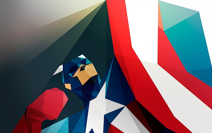 Man Made Abstract, papier peint Captain America aux couleurs variées, abstrait, coloré, Fond d'écran HD