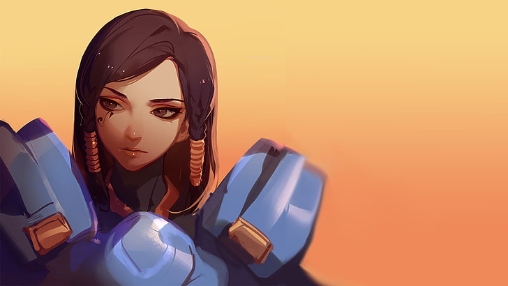 Overwatch character illustration, Overwatch, video game characters, Pharah (Overwatch), HD wallpaper