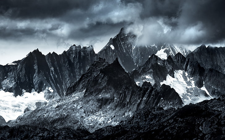 الجبل مع المناظر الطبيعية الثلجية ، التصوير الفوتوغرافي ، المناظر الطبيعية ، الطبيعة ، الجبال، خلفية HD