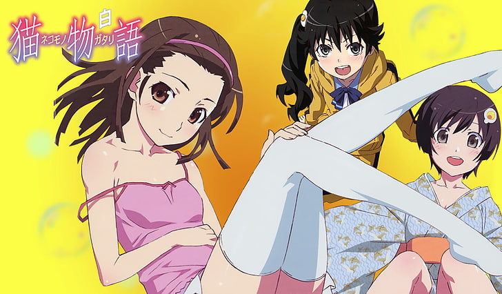 Anime, Monogatari (Series), Karen Araragi, Nadeko Sengoku, Tsukihi Araragi, HD wallpaper