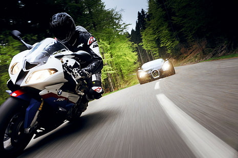 Auto, Motorrad, BMW S 1000 RR, Bugatti Veyron Super Sport, HD-Hintergrundbild HD wallpaper