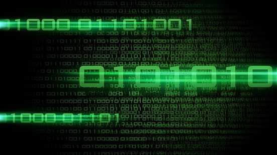 двоичный код обои, цифровое искусство, цифры, технологии, двоичный код, компьютер, черный фон, Матрица, зеленый, HD обои HD wallpaper