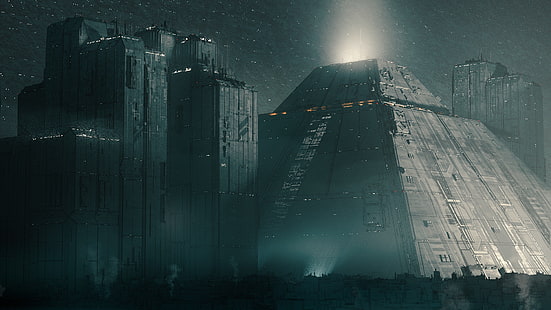 opera d'arte, futuristica, città futuristica, Blade Runner, cyberpunk, Sfondo HD HD wallpaper