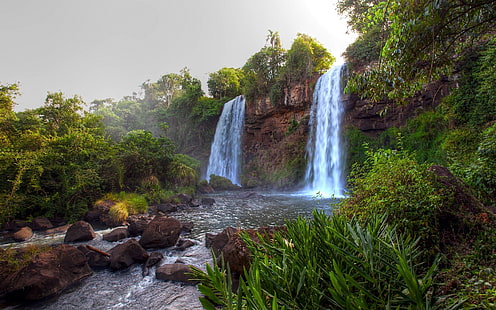 ธรรมชาติ, ป่า, น้ำตก, น้ำตกอีกวาซู, บราซิล, วอลล์เปเปอร์ HD HD wallpaper