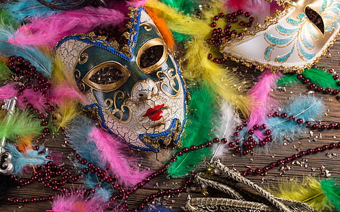Carnevale di Venezia, maska, wakacje, maskarada, carnevale, maska, wakacje, Venezia, Tapety HD HD wallpaper
