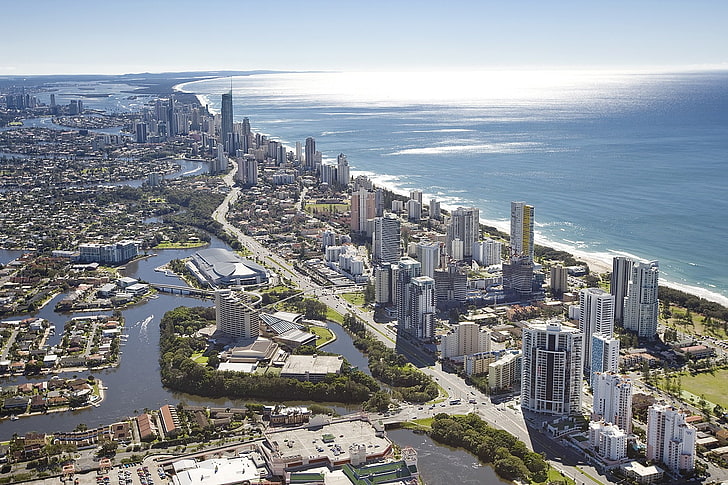 Australia, Gold Coast, lanskap kota, Australia, Wallpaper HD