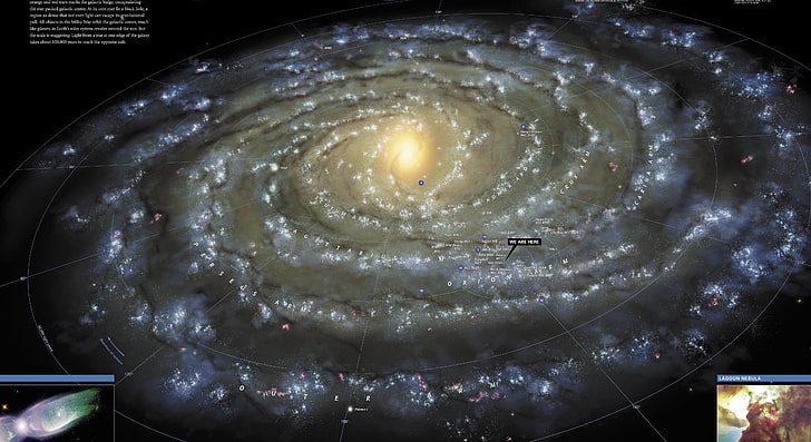 milky way illustration, Galaxy, Map, The Milky Way, Milky Way, HD wallpaper