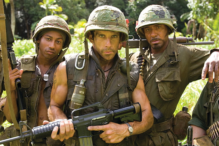 soldiers, zdorovskie actors, Ben Stiller, cool filmets, Thunder, HD wallpaper